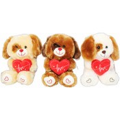 Wholesale - 9" PLUSH DOG WITH HEART 3-ASST C/P 72, UPC: 810126540911